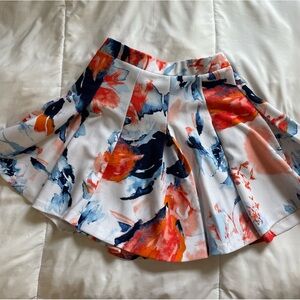 Floral skirt.